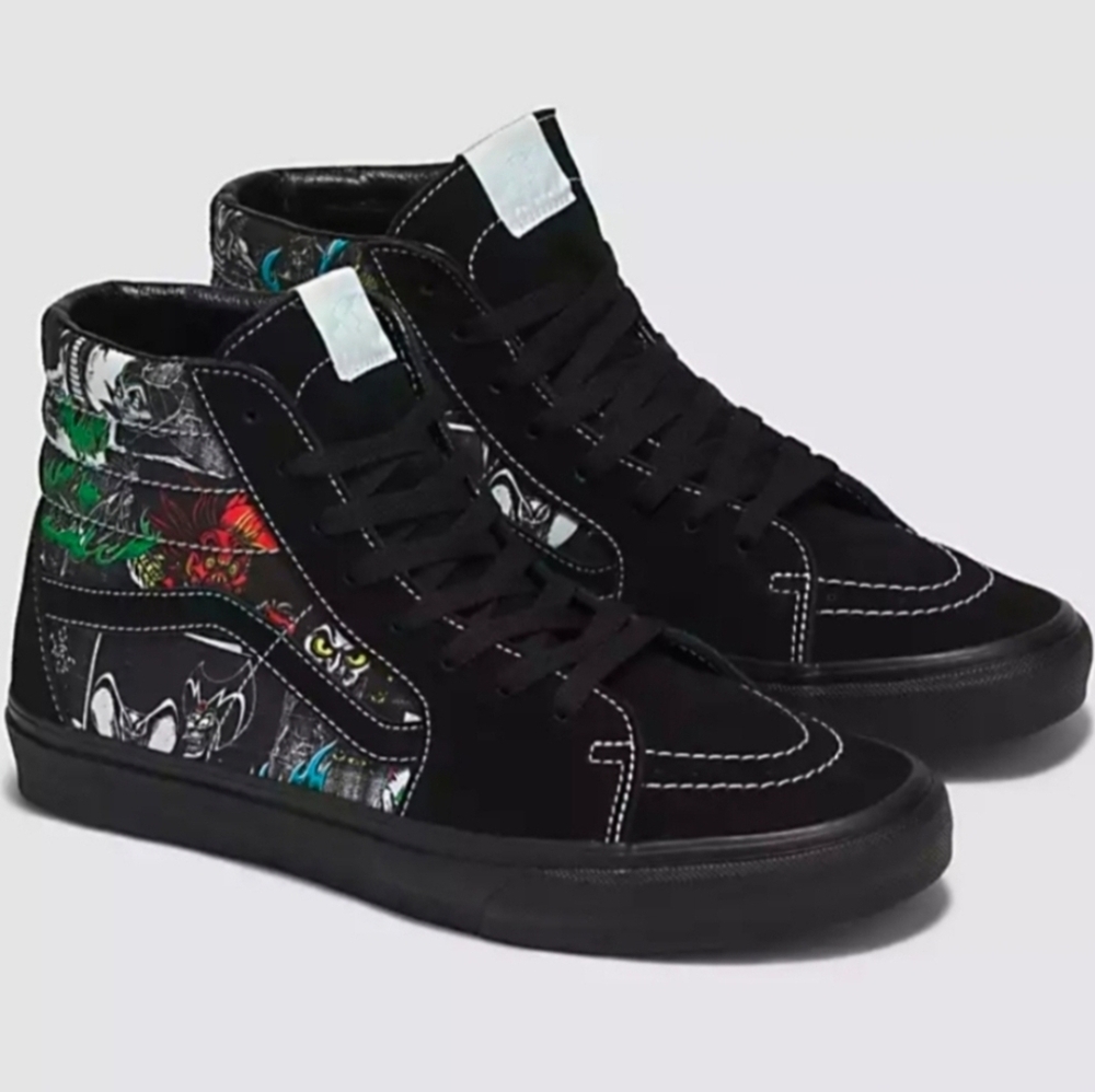 Vans Disney 100 Villains Sk8 Hi Mens Black Out Villain Pictures 102025